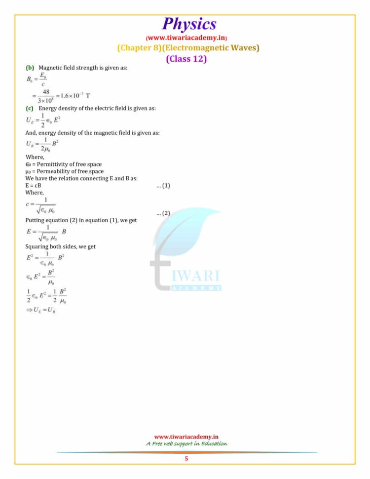Ncert Solutions For Class 12 Physics Chapter 8