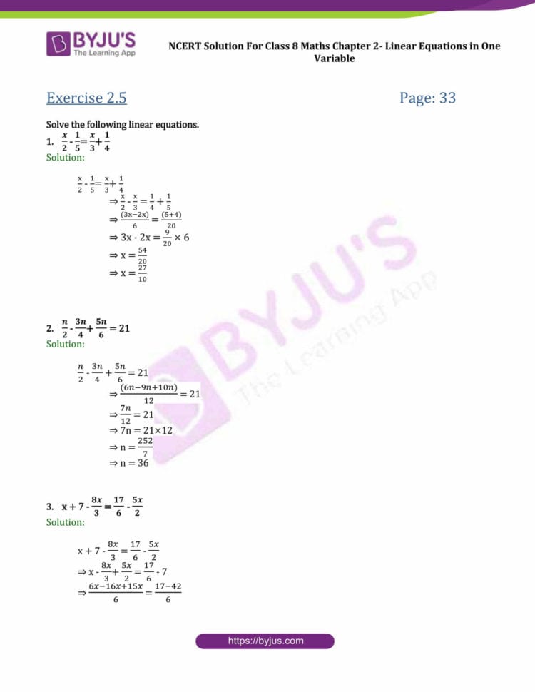 Ncert Solutions For Class 8 Maths Exercise 25 Chapter 2