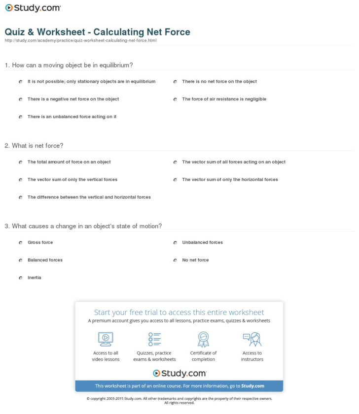 Potential Energy Worksheet Answers