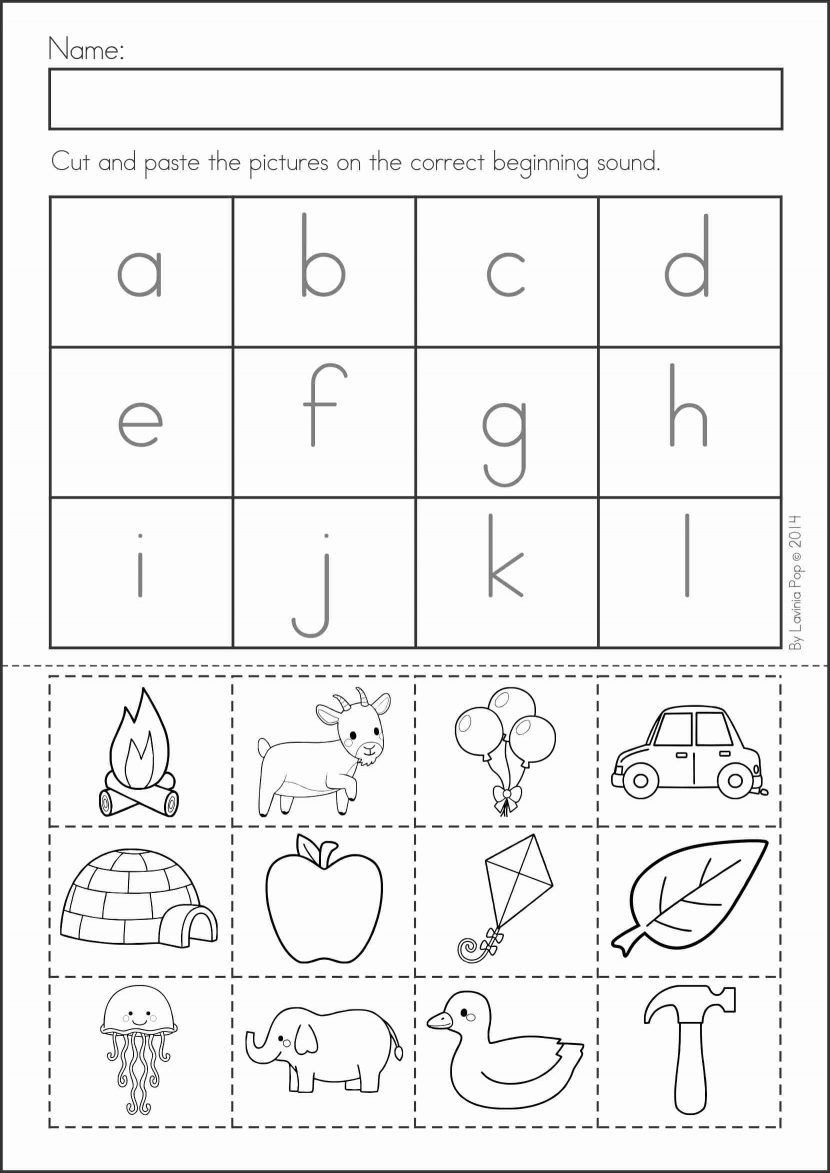 Kindergarten Free Printable Color Cut And Paste Worksheets For Kindergarten