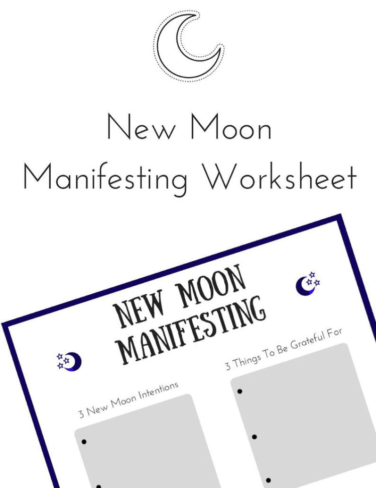 New Moon Manifesting Worksheet  Law Of Attraction Worksheet  Manifesting   Moon Magic  Witchy Worksheet  Printable Worksheet