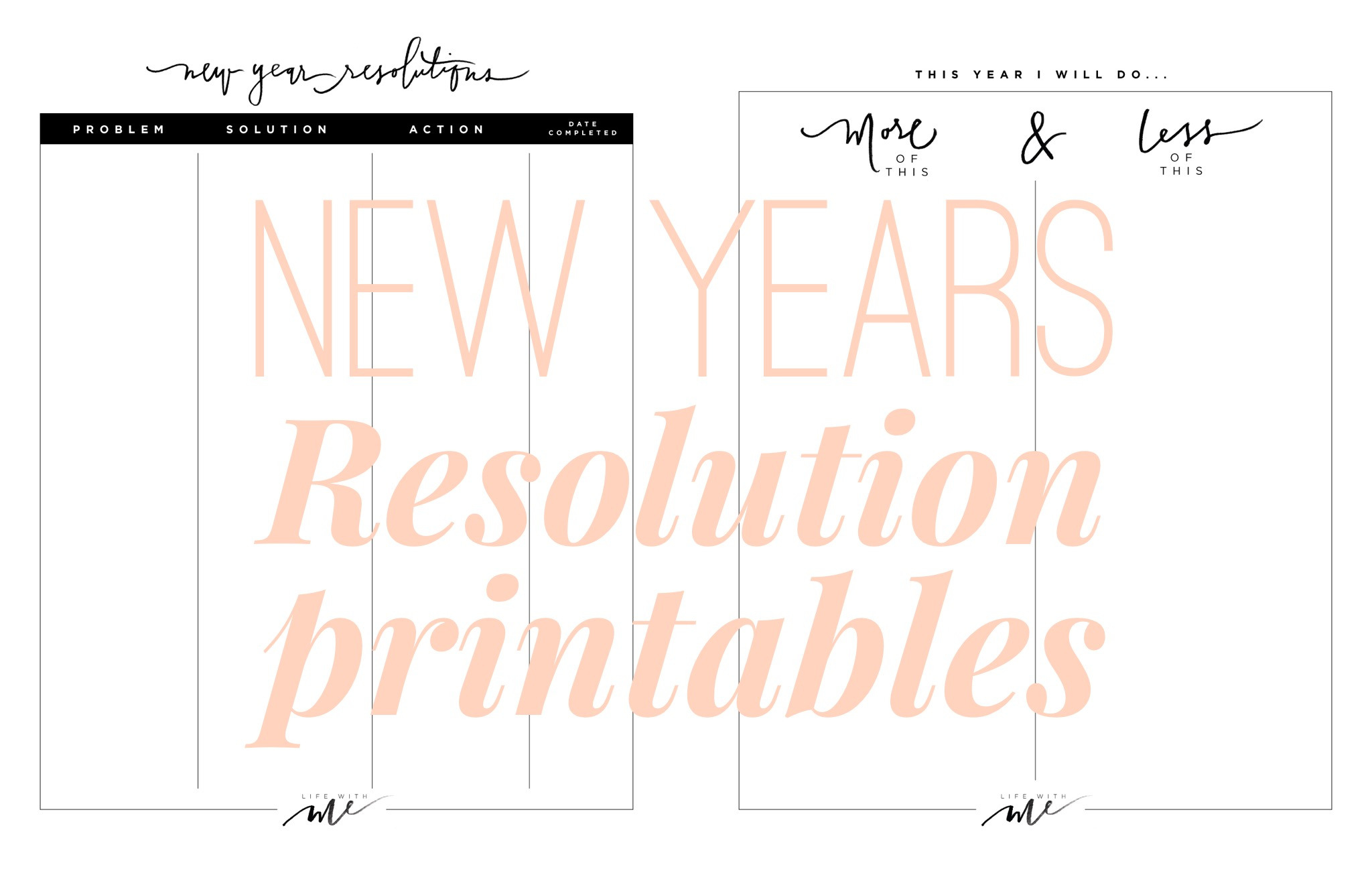 New Years Resolutions  Printable Worksheets  Life With Me
