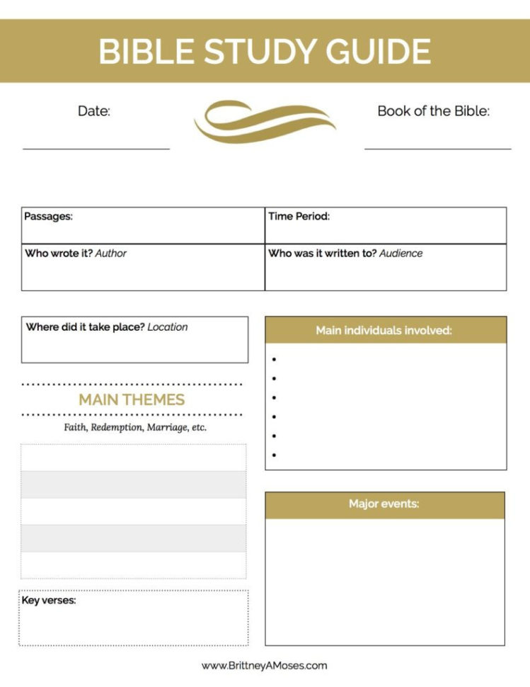 Newly Revised Printable Bible Study Guide  Brittney Moses