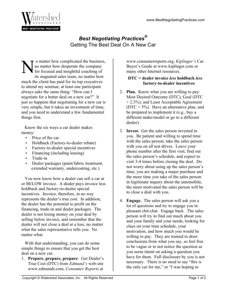Newsletter Car Deals Pdf  Tershed Associates Inc