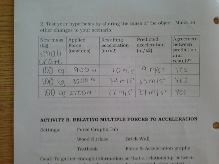 Newton039S Second Law Of Motion Problems Worksheet Answer Key