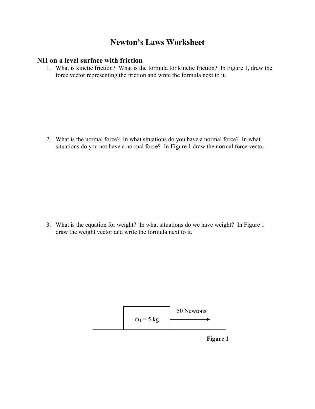 Problem Solving With Newton S Laws Worksheets