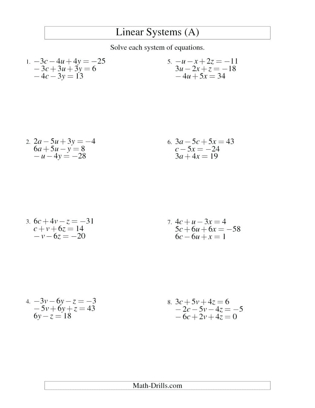 Nidecmege Systems Of Equations Word Problems Worksheet