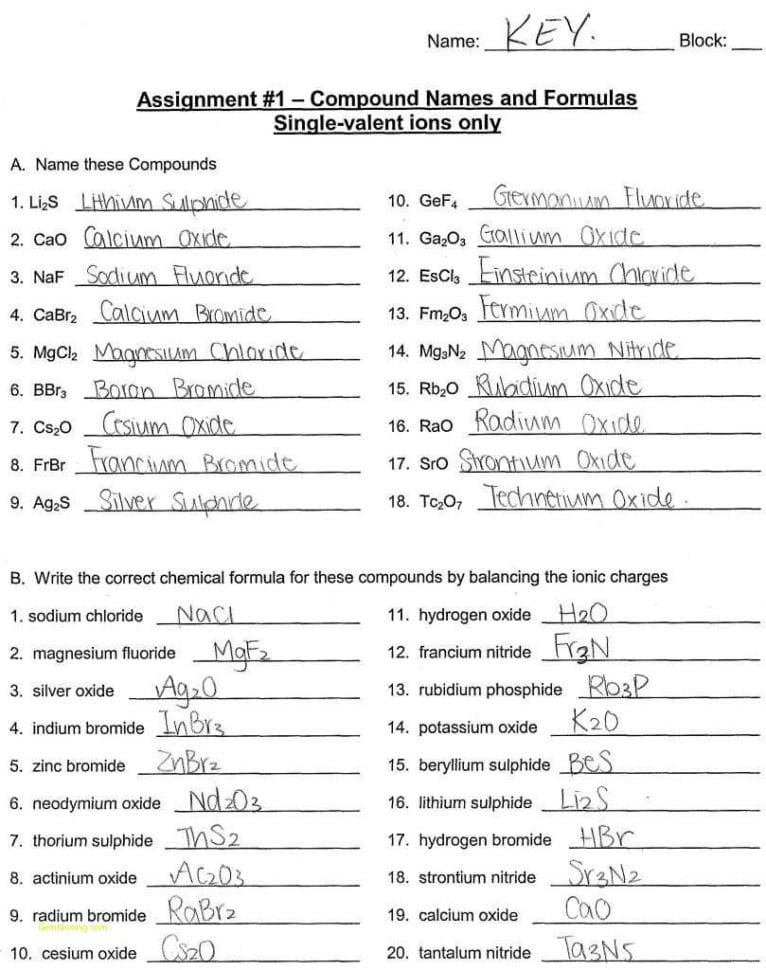 Nomenclature Worksheet 3 — db-excel.com