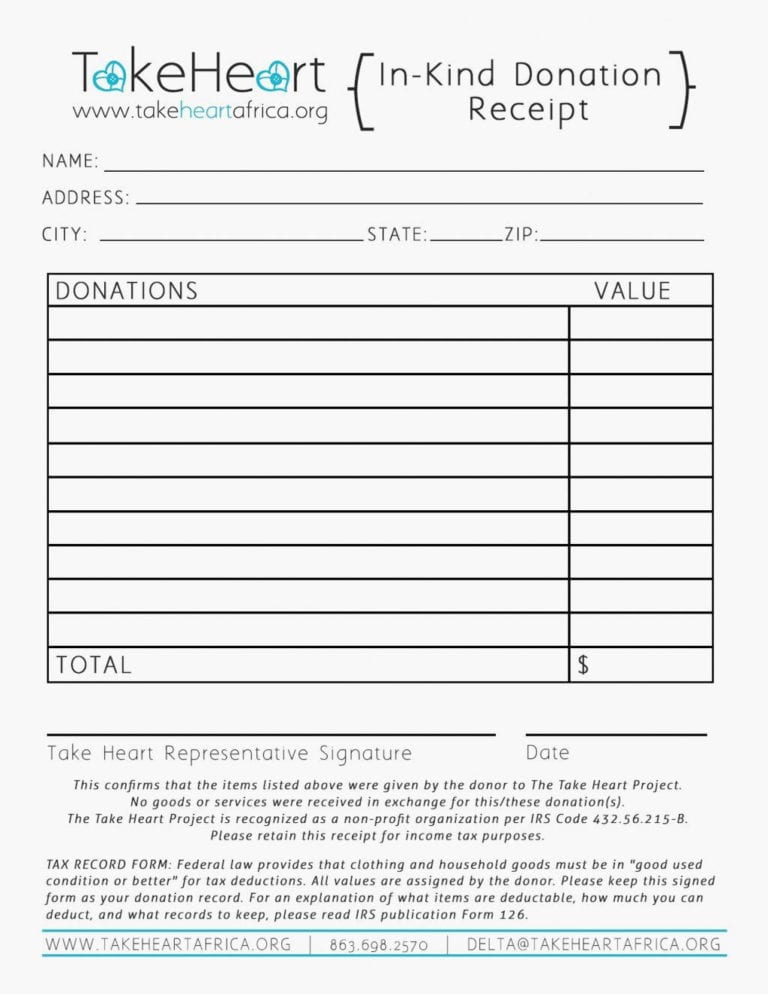 Non Cash Charitable Contributions Worksheet 2016 — db-excel.com