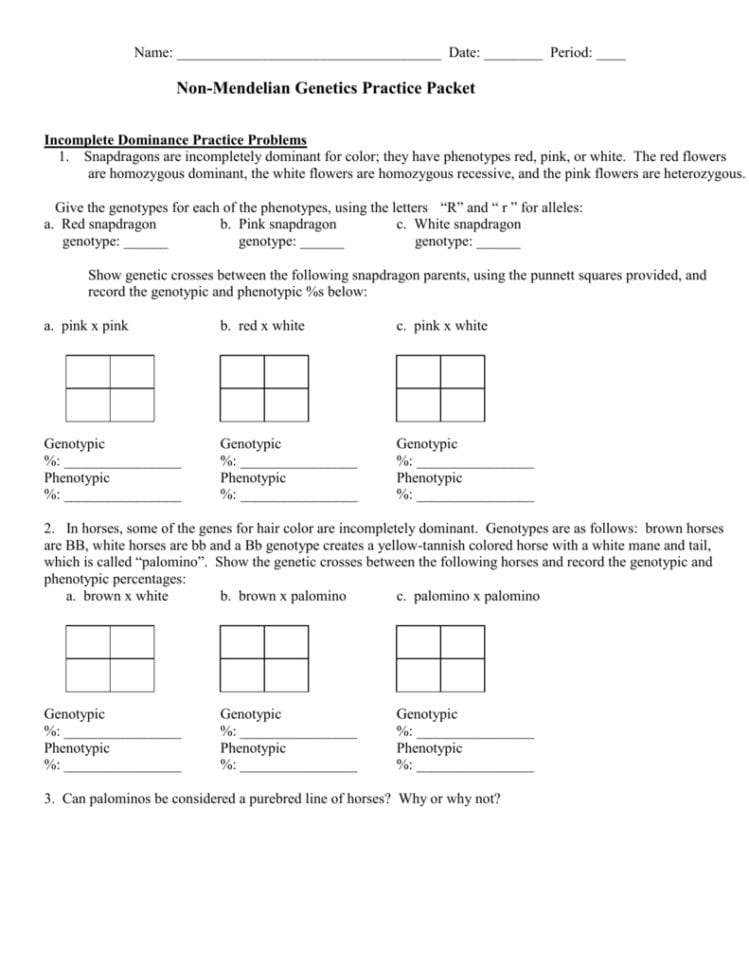 Nonmendelian Genetics Practice1