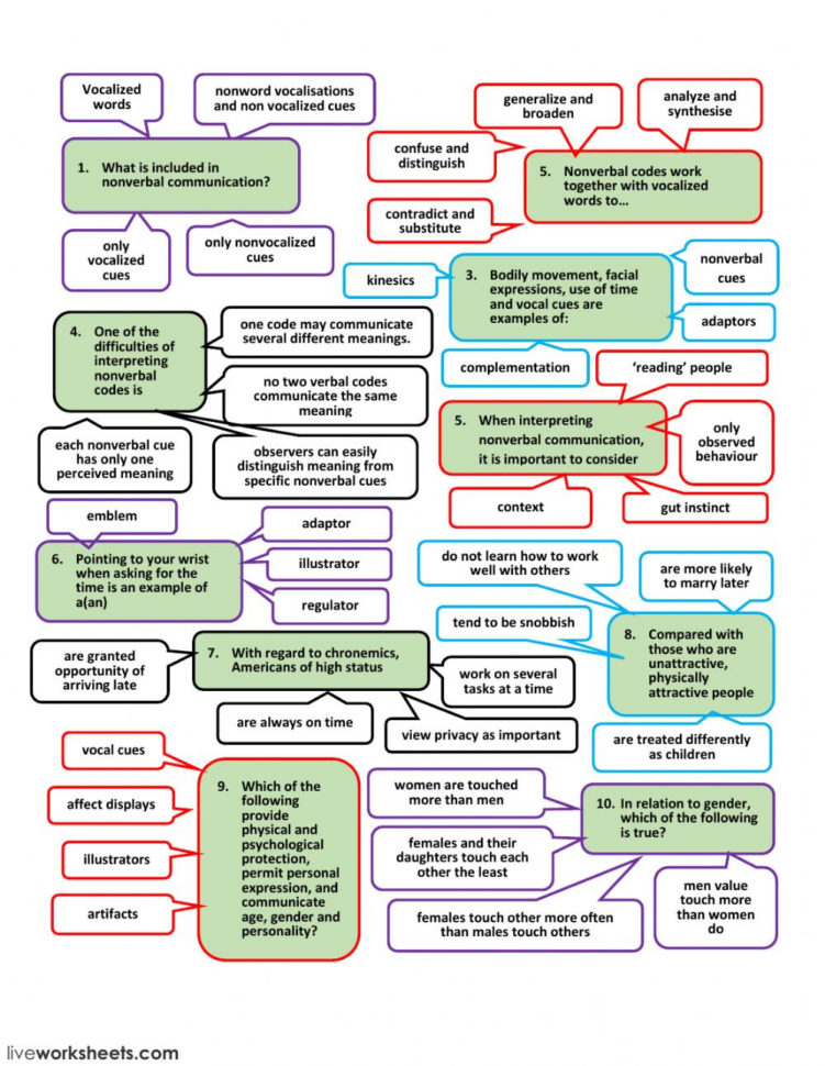 Nonverbal Communications  Interactive Worksheet