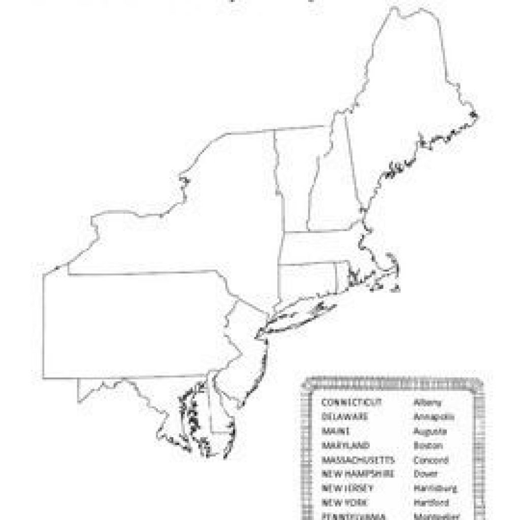 Northeast Region Blank Map Free Us States Capitals Maps — db-excel.com