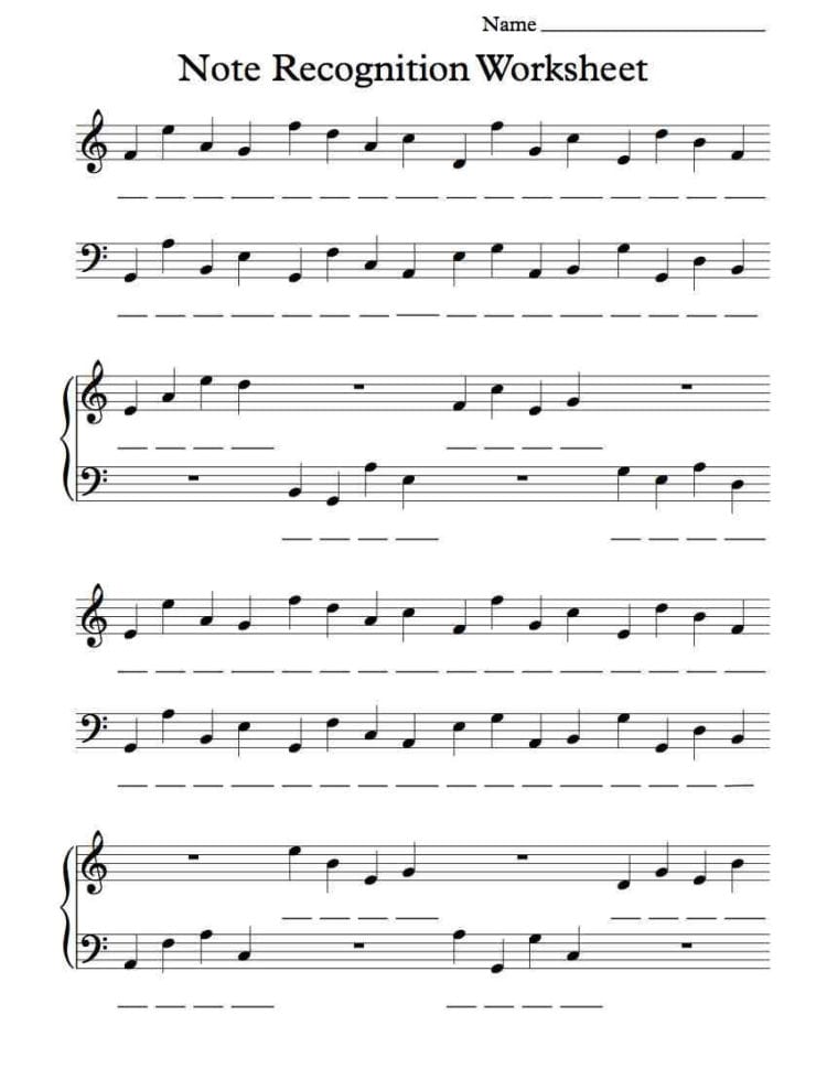 Note Reading Worksheets  Yooob