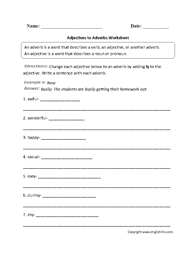 Noun Verb Adverb Adjective Worksheets Printable Word Searches