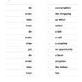 Noun Verb Collocations  English Esl Worksheets