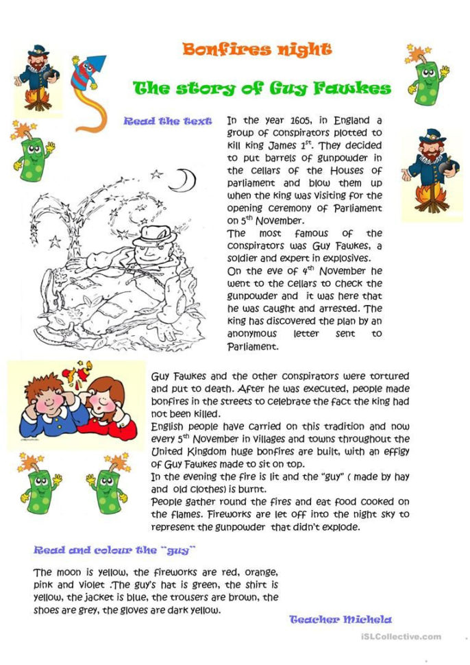 November Reading Comprehension Worksheets