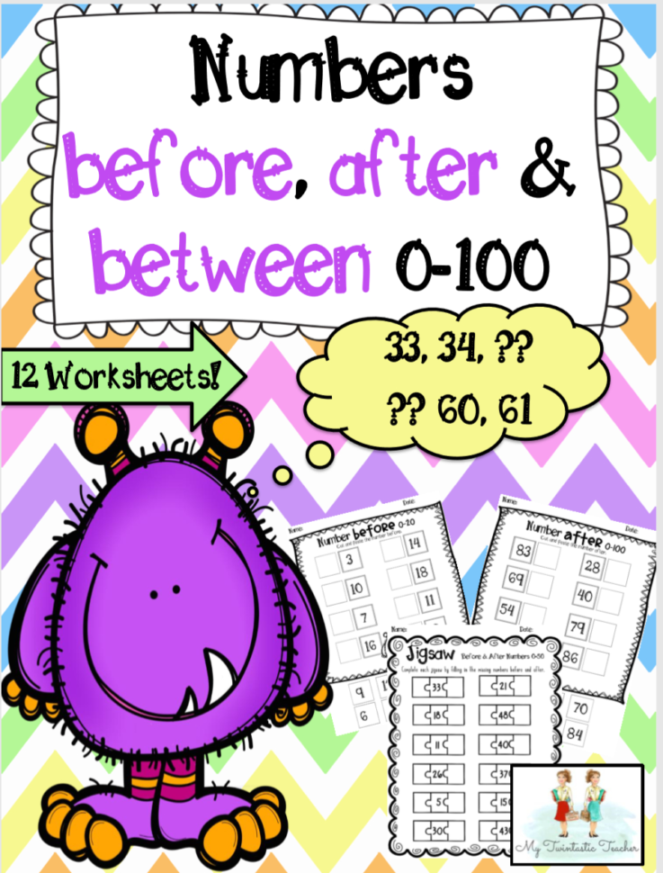 Number Before After  Inbetween Worksheet Pack