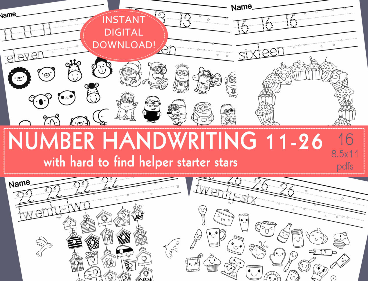 Number Handwriting Practice Worksheets Prek Kindergarten  Handwritingtracer Kindergartendaycarepreschoolhomeschool1126