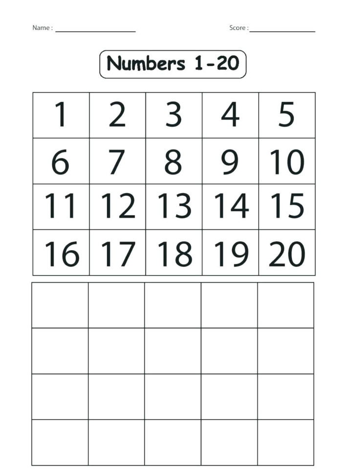 Number Recognition Worksheets 1 20 – Outpostsheetco