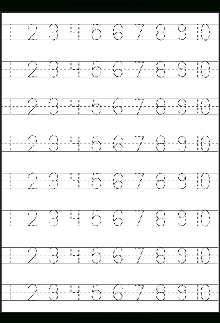 Number Tracing – 110 – Worksheet Free Printable — db-excel.com