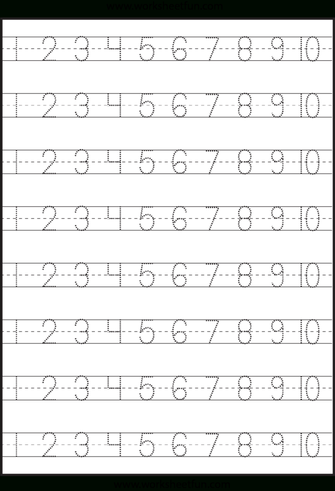 Number Tracing – 110 – Worksheet  Free Printable