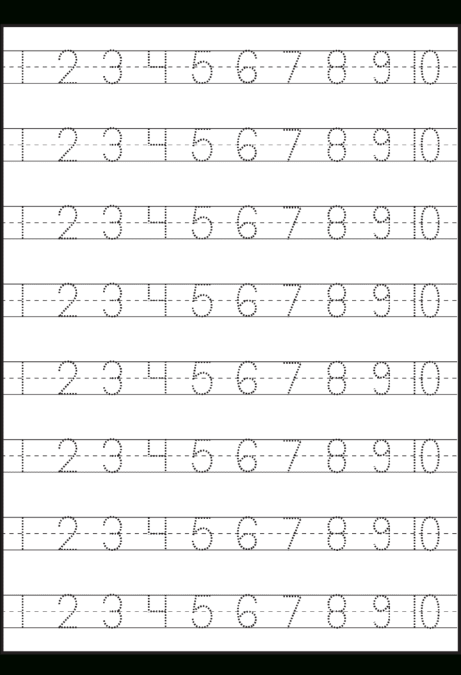 Number Tracing – 110 – Worksheet  Free Printable
