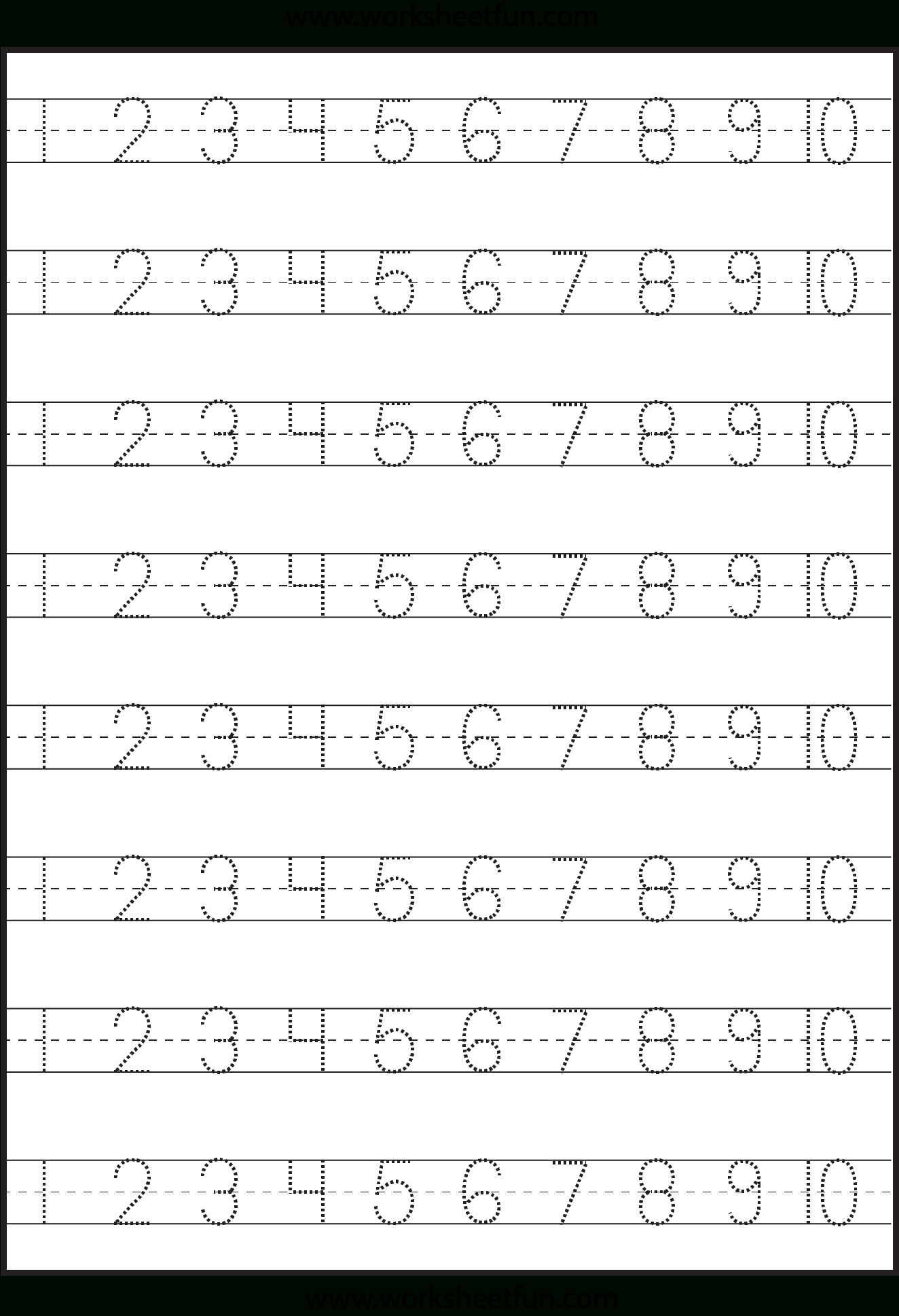 Number Tracing – 110 – Worksheet  Free Printable Worksheets