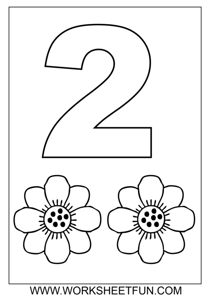 Number Two Tracing And Coloring Worksheets 1  Crafts And