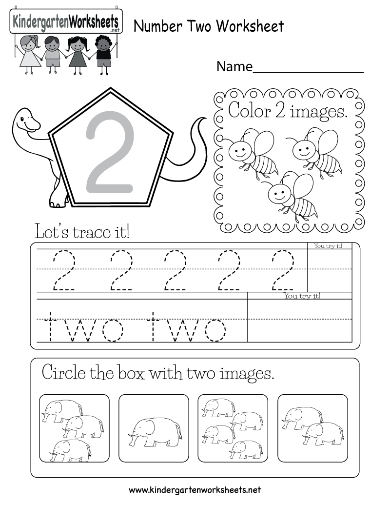Number Two Worksheet  Free Kindergarten Math Worksheet For Kids