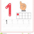 Number Writing Practice 1 Stock Vector Illustration Of Kids  100064258
