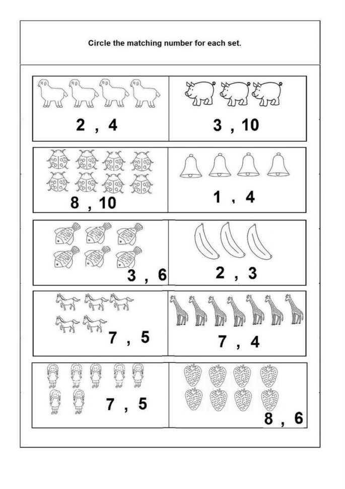Numbers 1 10 Worksheet Preschool 001 » Printable Coloring