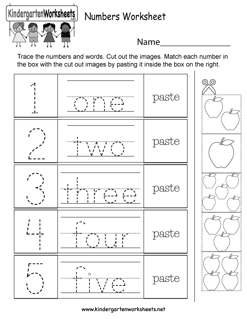 Numbers Worksheet  Free Kindergarten Math Worksheet For Kids