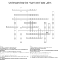 Nutrition Label Word Search  Word