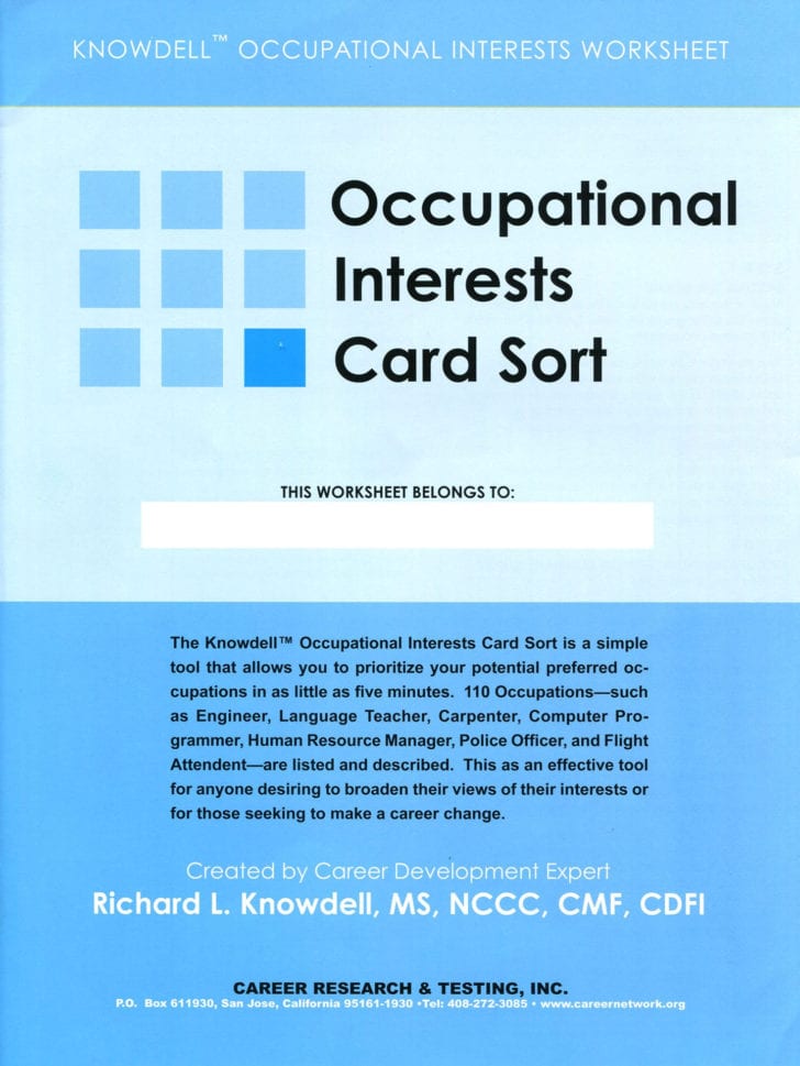 Career Interest Worksheet