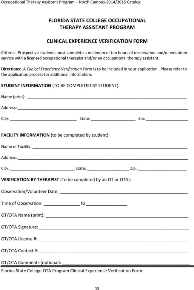 Occupational Therapy Assistant Program Associate In Science