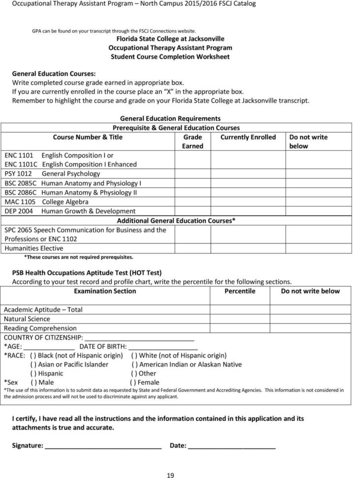 Occupational Therapy Assistant Program Associate In Science