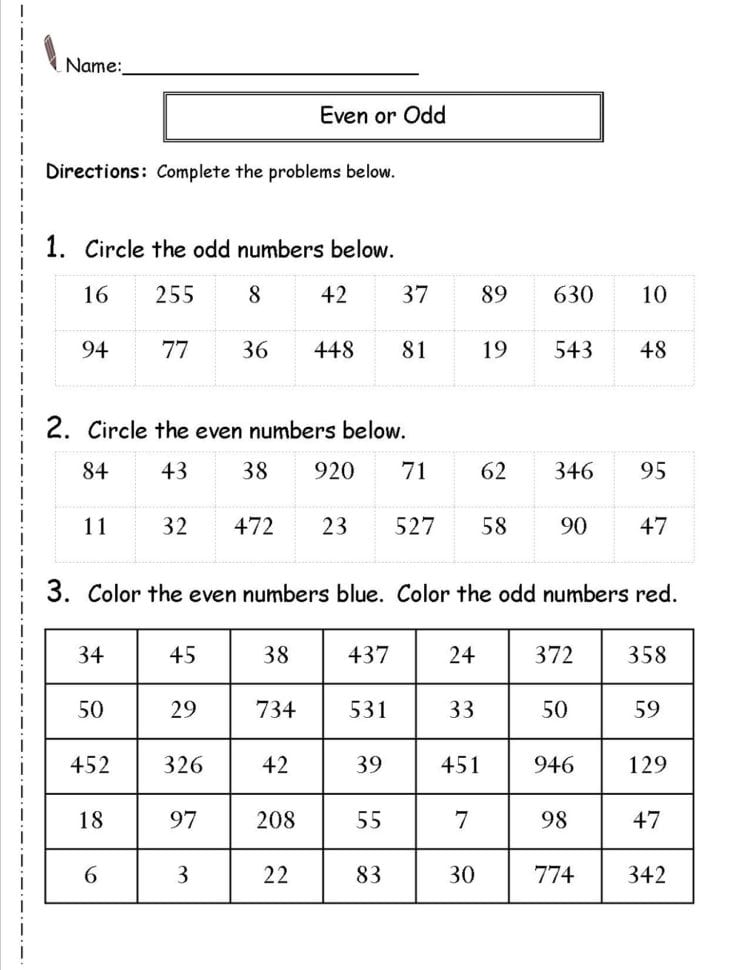 Odd And Even Number Worksheets  Activity Shelter