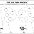 Odd And Even Numbers  Apple Tree Worksheet  K3 Teacher