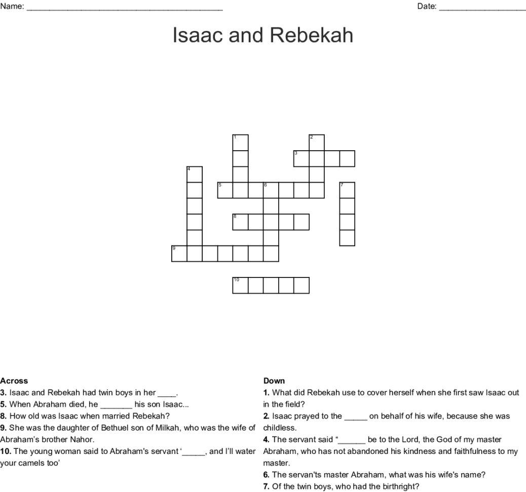 Old Testament People Crossword  Word