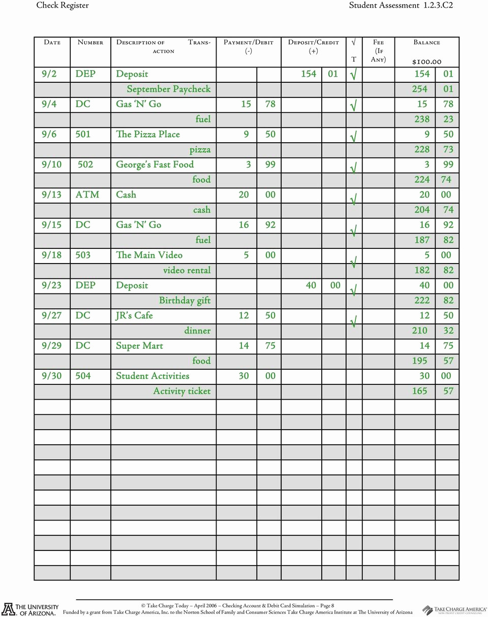 Opening And Managing A Checking Account Worksheet Answers db excel com