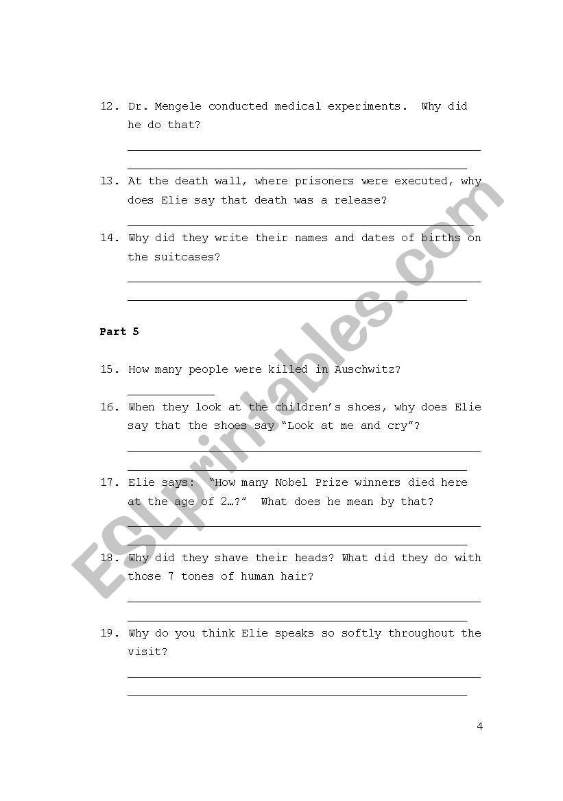 Oprah And Elie Wiesel At Auschwitz Worksheet Answers Db excel