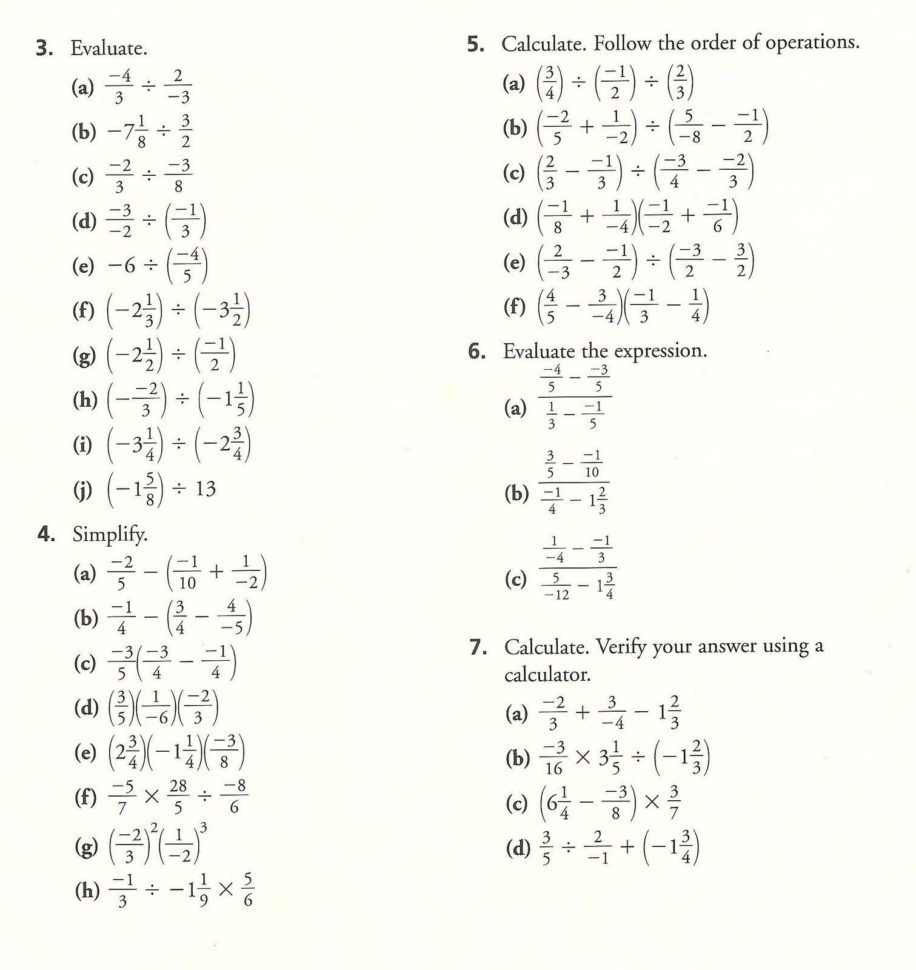 Order Of Operations With Fractions Worksheet