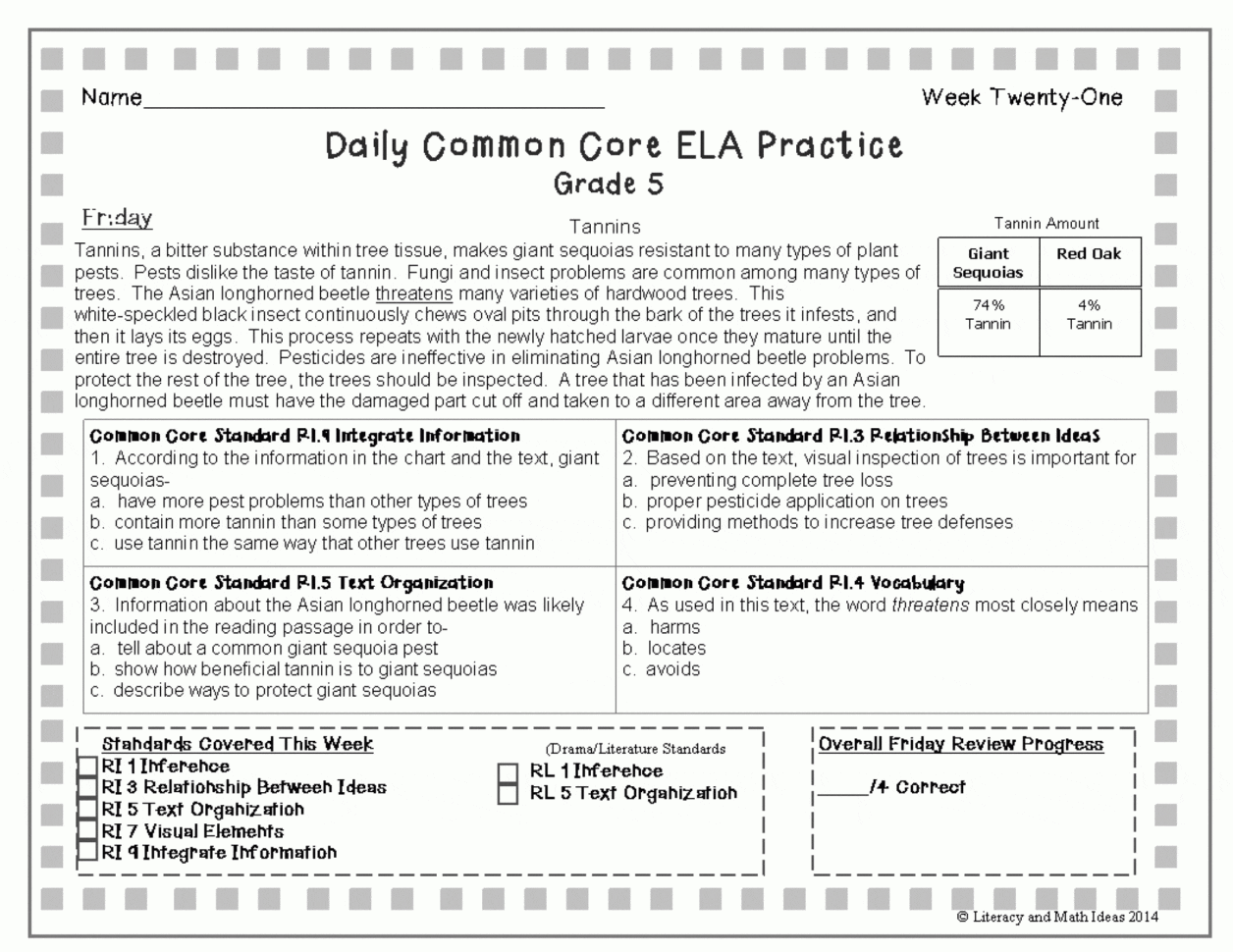 Order Of Operations Worksheet 5Th Grade  Math Worksheet For