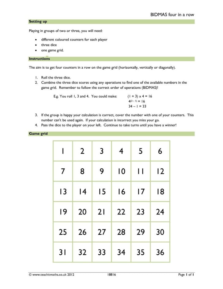 Order Of Operations Worksheet 7Th Grade — db-excel.com