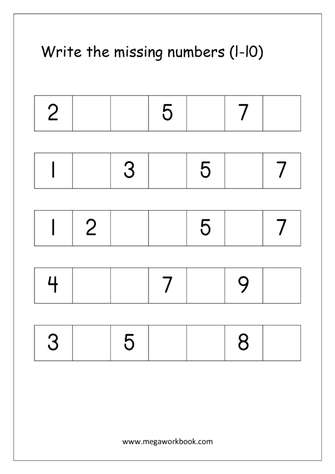 Ordering Numbers Worksheets Missing Numbers What Comes