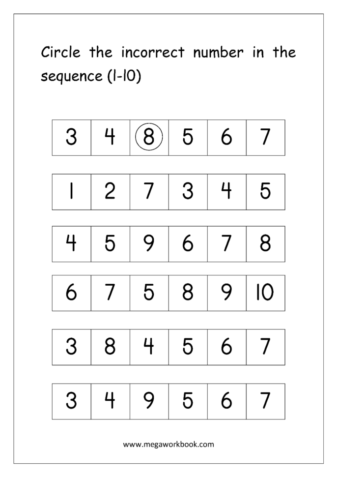 Ordering Numbers Worksheets Missing Numbers What Comes
