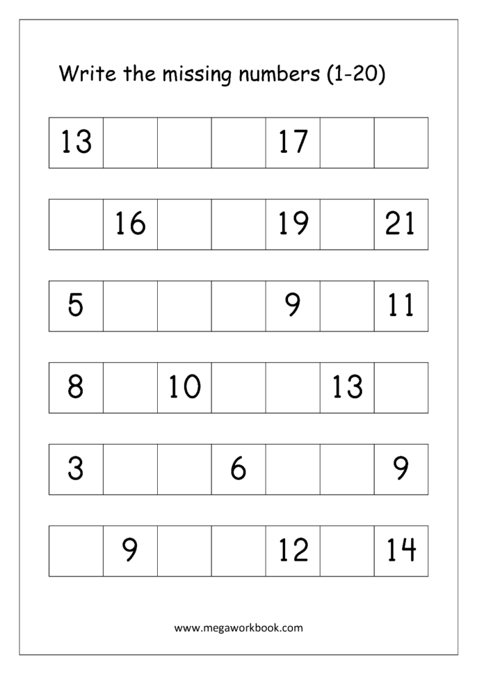 Ordering Numbers Worksheets Missing Numbers What Comes