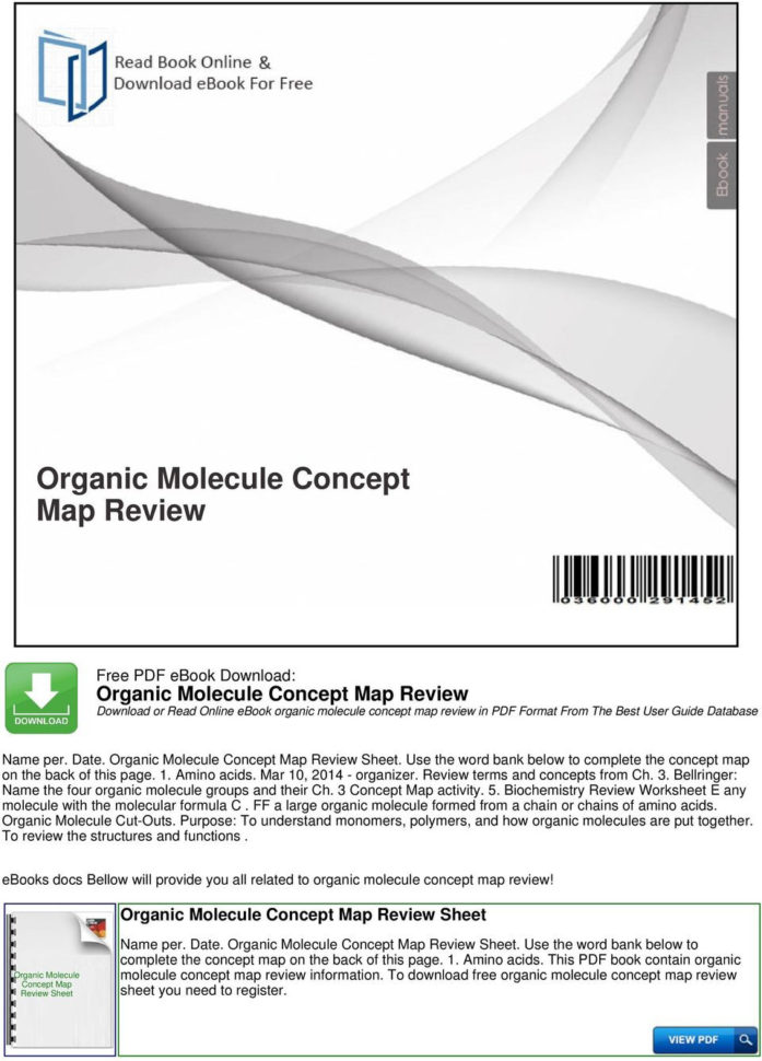 Organic Molecule Concept Map Review  Pdf