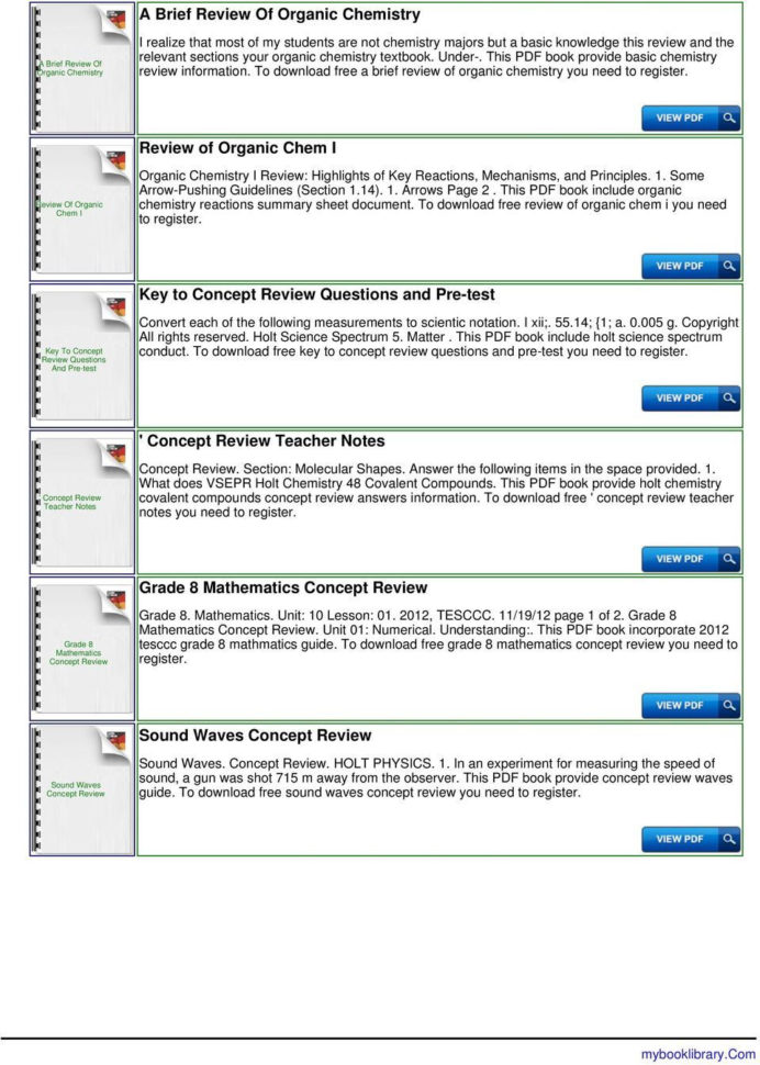 Organic Molecules Worksheet Review