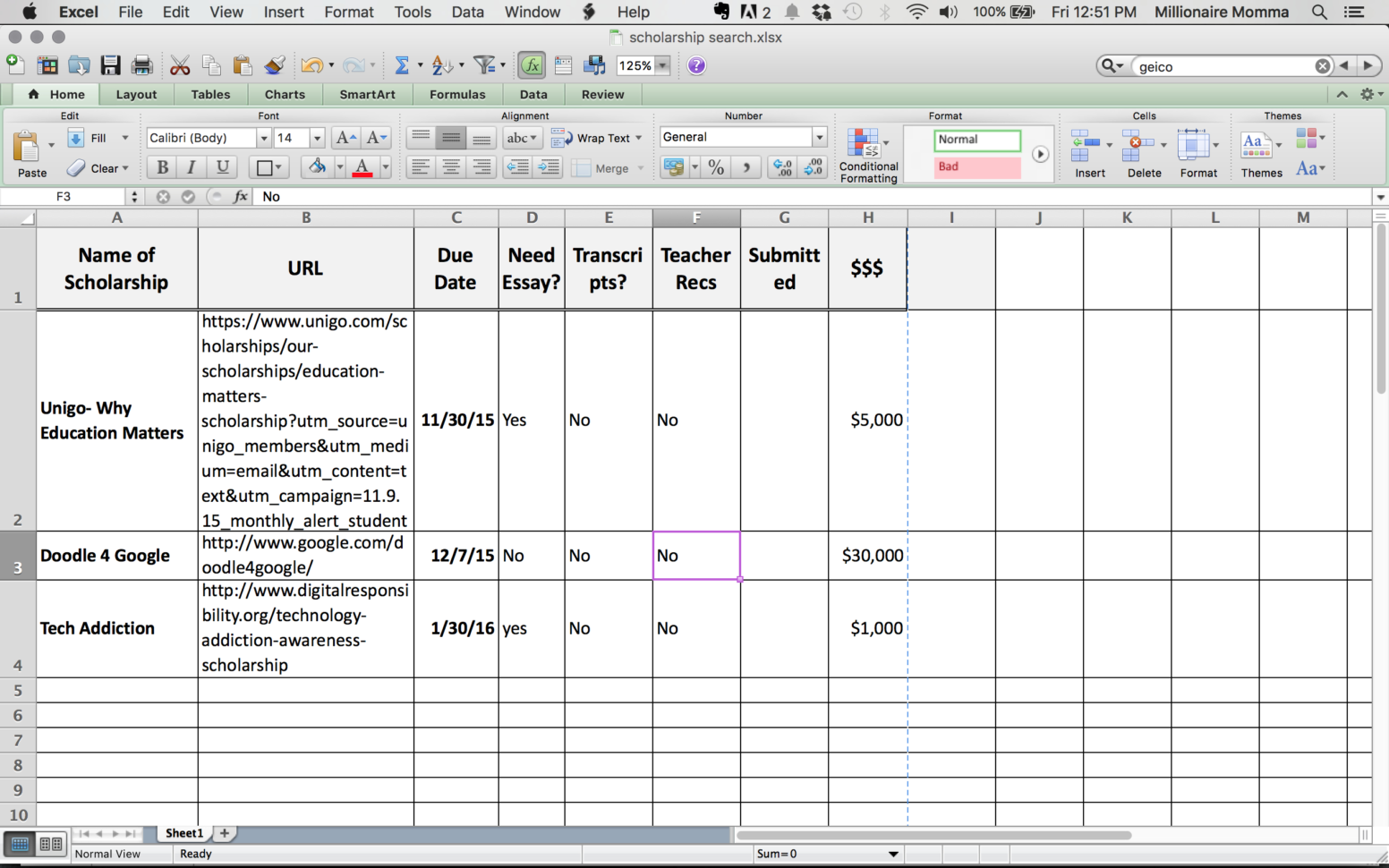 Organize Your Scholarship Search With Free Spreadsheet